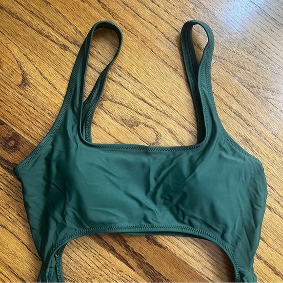 Aerie Forest Green Cutout One-Piece Swimsuit in Medium Tall - Picture 2 of 7